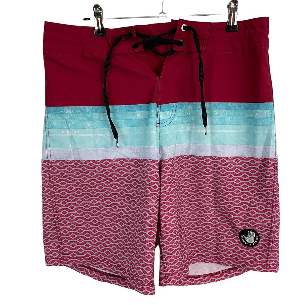 Body Glove | Men's Vapor Red Blue Swim Trunks 28